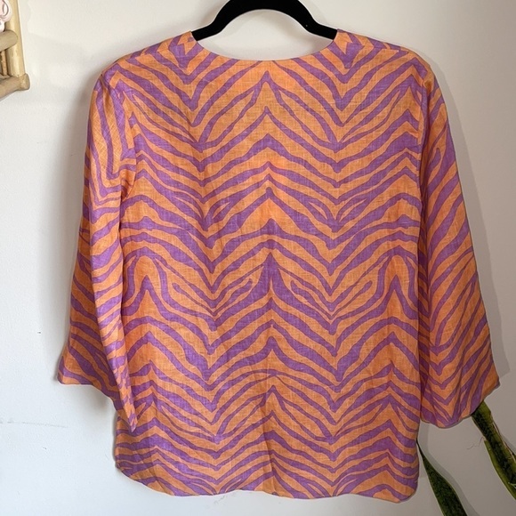 *NWT Lafayette 148 Hawley Linen Blouse - Picture 4 of 10